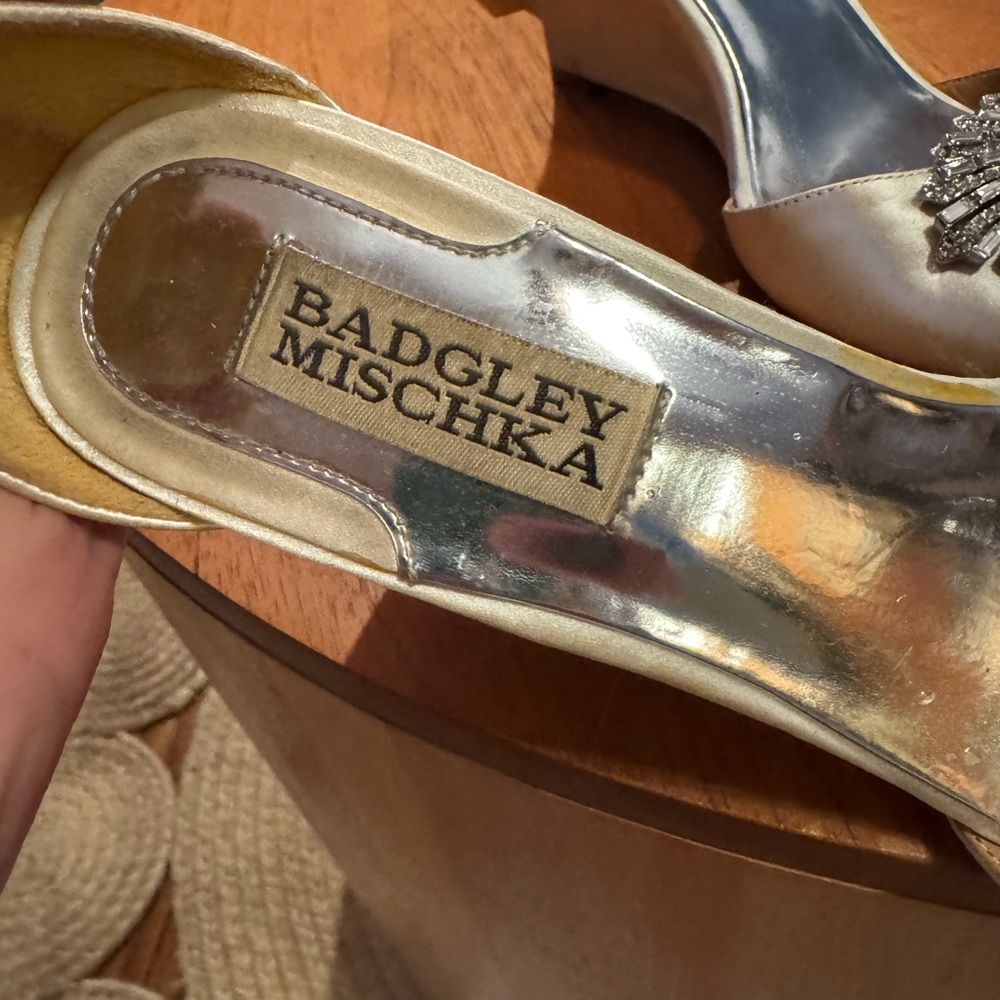 Badgley Mischka Wedges with Rhinestone Embellishments